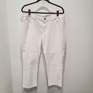 Jennifer Lopez White Cotton Spandex Blend Capri 5 Pocket Style Jeans   16P